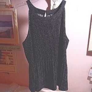 Adrianna Papel ⚜️ Black Polka Dot Sleeveless Top XL